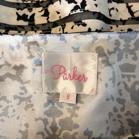 Parker Silk Black White Print Mesh Mini Skirt - Picture 13 of 16